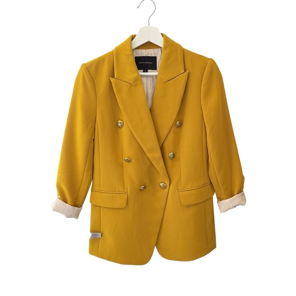NWOT Banana Republic Women's Yellow Double-Breasted Blazer